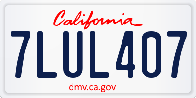 CA license plate 7LUL407