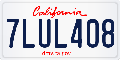 CA license plate 7LUL408