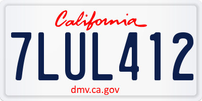 CA license plate 7LUL412