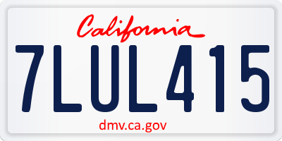 CA license plate 7LUL415