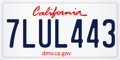 CA license plate 7LUL443