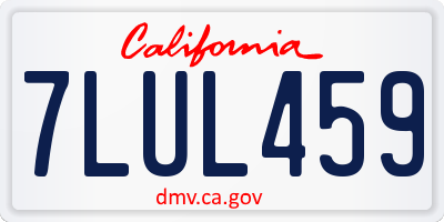 CA license plate 7LUL459