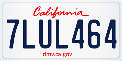 CA license plate 7LUL464