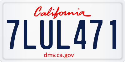 CA license plate 7LUL471