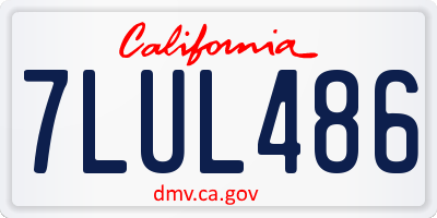 CA license plate 7LUL486