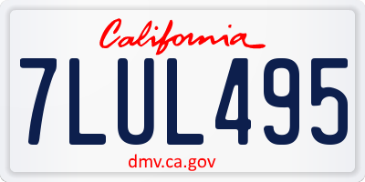 CA license plate 7LUL495
