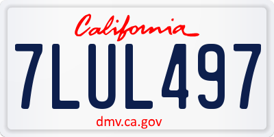 CA license plate 7LUL497