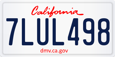 CA license plate 7LUL498