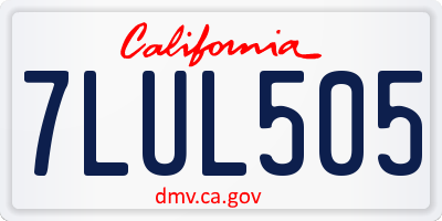 CA license plate 7LUL505