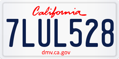 CA license plate 7LUL528