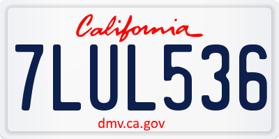 CA license plate 7LUL536