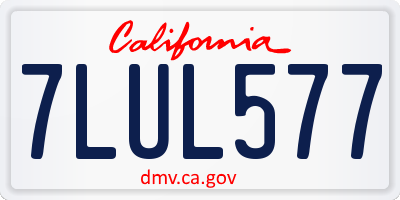 CA license plate 7LUL577