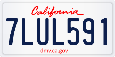 CA license plate 7LUL591