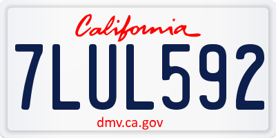 CA license plate 7LUL592