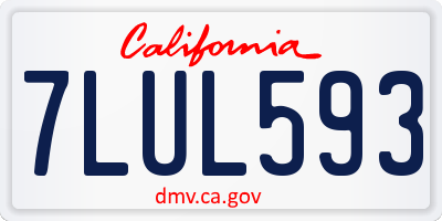 CA license plate 7LUL593