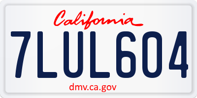 CA license plate 7LUL604