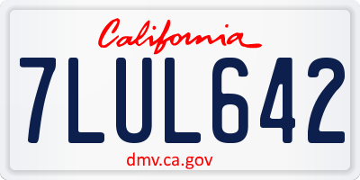 CA license plate 7LUL642