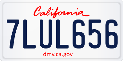 CA license plate 7LUL656