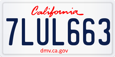 CA license plate 7LUL663
