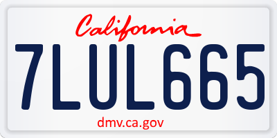 CA license plate 7LUL665