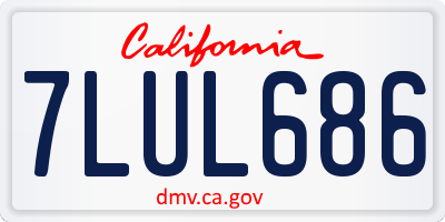 CA license plate 7LUL686