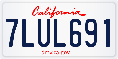 CA license plate 7LUL691