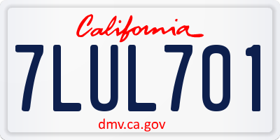 CA license plate 7LUL701