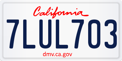 CA license plate 7LUL703