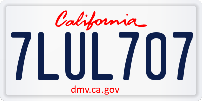 CA license plate 7LUL707