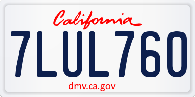 CA license plate 7LUL760