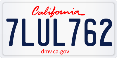 CA license plate 7LUL762