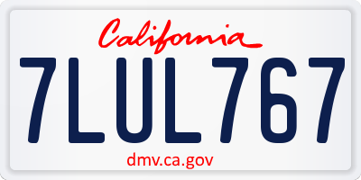 CA license plate 7LUL767