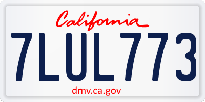 CA license plate 7LUL773