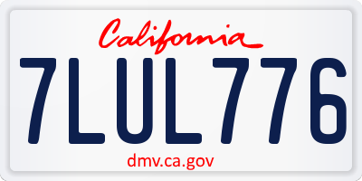 CA license plate 7LUL776