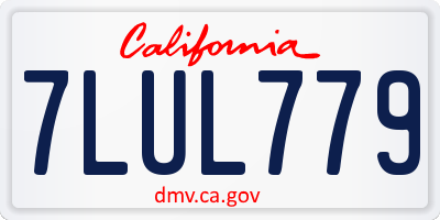 CA license plate 7LUL779