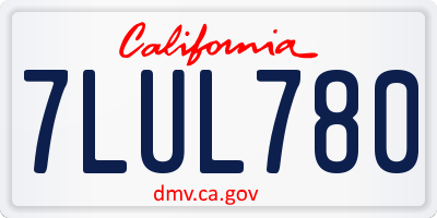 CA license plate 7LUL780