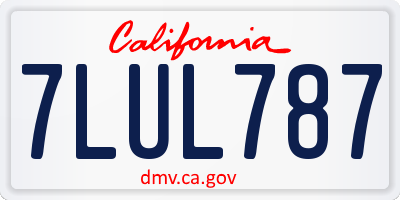 CA license plate 7LUL787
