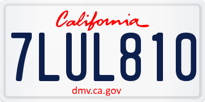 CA license plate 7LUL810