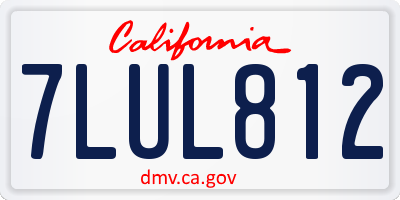 CA license plate 7LUL812