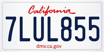 CA license plate 7LUL855