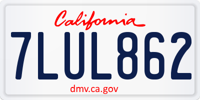 CA license plate 7LUL862