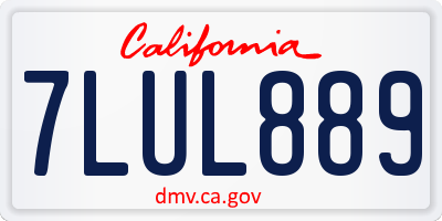 CA license plate 7LUL889