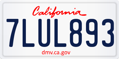 CA license plate 7LUL893