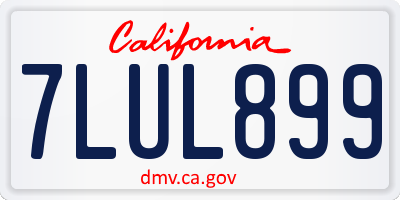 CA license plate 7LUL899