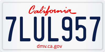 CA license plate 7LUL957