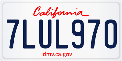 CA license plate 7LUL970