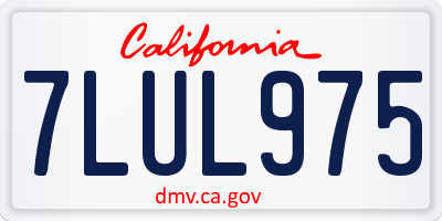 CA license plate 7LUL975