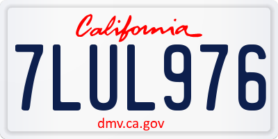 CA license plate 7LUL976