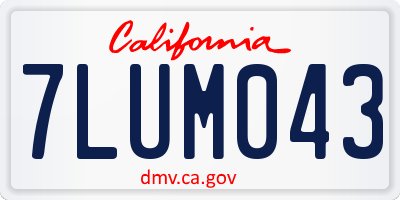 CA license plate 7LUM043