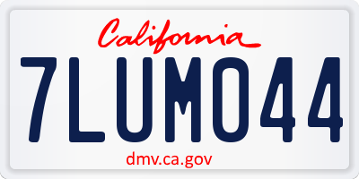 CA license plate 7LUM044